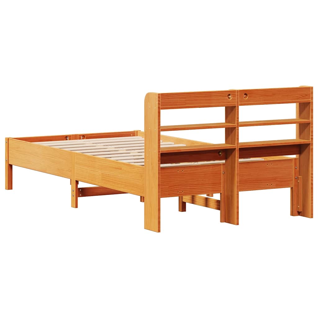 Viaszbarna tömör fenyőfa ágy matrac nélkül 100 x 200 cm 6