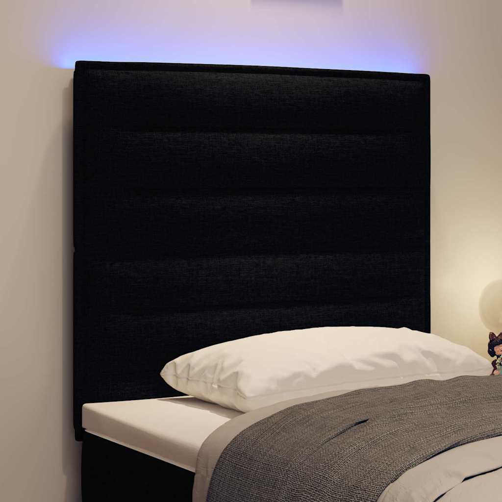 LED ágytámla LED szalagokkal fejtámlával Fekete 100 cm szövet 4