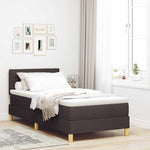 Boxrugós ágy párnával Sötét Barna 100 x 200 cm szövet