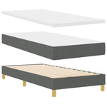 Boxrugós ágy párnával Sötétszürke 90 x 200 cm szövet 5