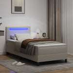 Boxrugós ágy matracmal fejtámlával Fehér 90 x 190 cm Műbőr 4
