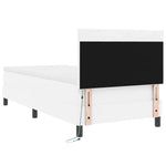 Boxrugós ágy matracmal fejtámlával Fehér 90 x 190 cm Műbőr 10