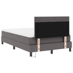 Boxrugós ágy matracmal fejtámlával Szürke 120 x 200 cm Műbőr 10