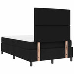 Boxrugós ágy matracmal fejtámlával Fekete 120 x 190 cm szövet 9