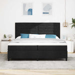 Boxrugós ágy matracmal fejtámlával Fekete 200 x 200 cm szövet 3
