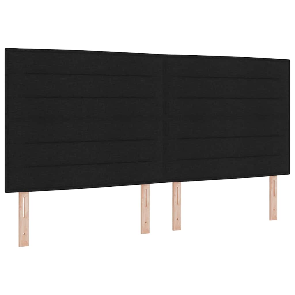 Boxrugós ágy matracmal fejtámlával Fekete 200 x 200 cm szövet 4