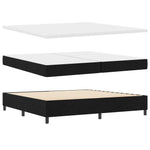 Boxrugós ágy matracmal fejtámlával Fekete 200 x 200 cm szövet 5