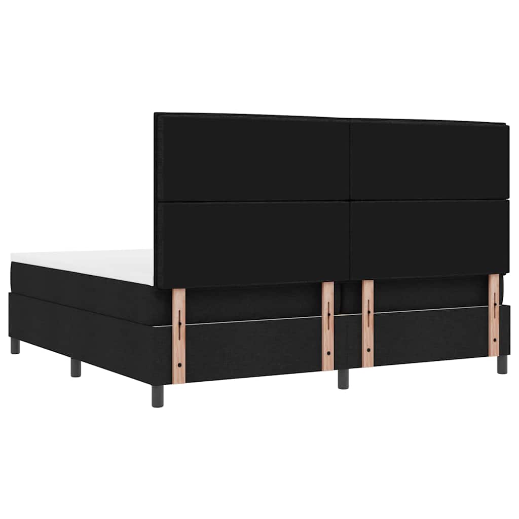 Boxrugós ágy matracmal fejtámlával Fekete 200 x 200 cm szövet 8