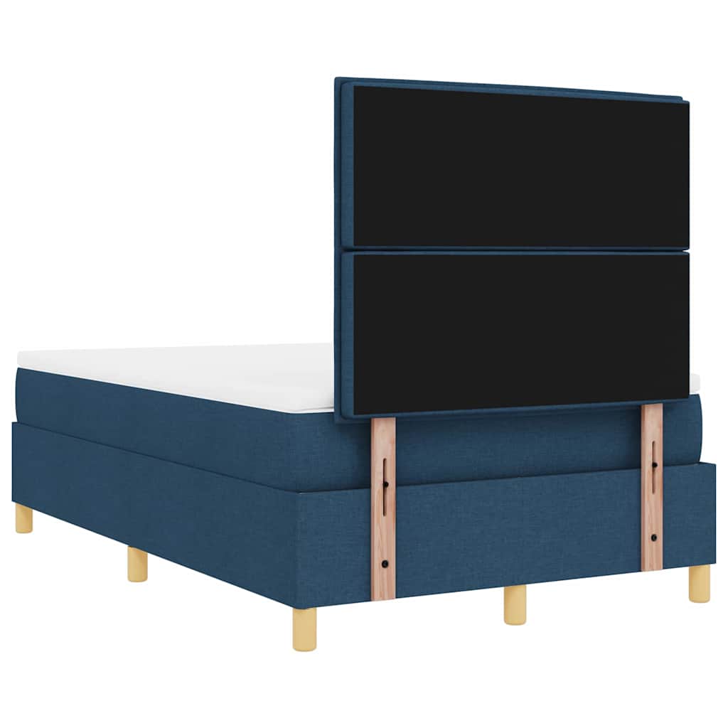 Boxrugós ágy matracmal fejtámlával Kék 120 x 200 cm szövet 9