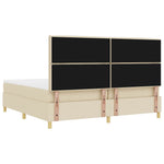 Boxrugós ágy matracmal fejtámlával Krém 200 x 200 cm szövet 8