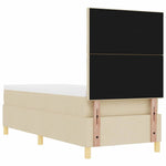 Boxrugós ágy fejtámlával Krém 80 x 200 cm szövet 9