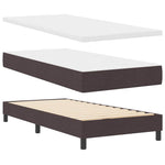 Boxrugós ágy matracmal Sötét Barna 100 x 200 cm szövet 4