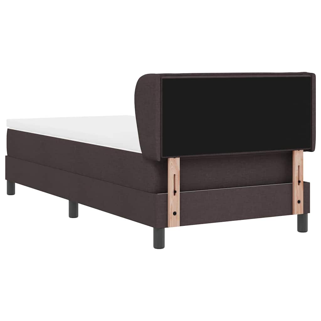Boxrugós ágy matracmal Sötét Barna 100 x 200 cm szövet 7