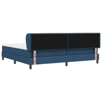 Boxrugós ágy matracmal fejtámlával Kék 200 x 200 cm szövet 9