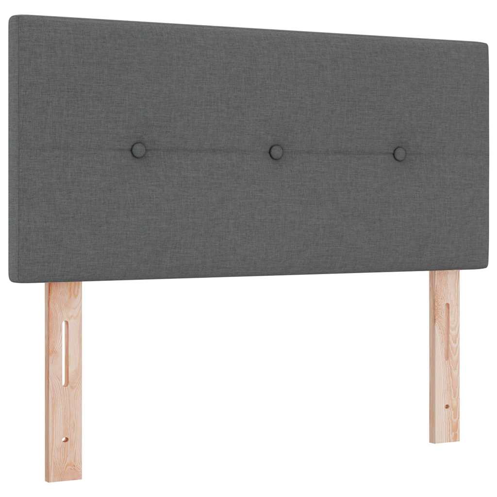 Boxrugós ágy fejtámlával Sötétszürke 90 x 200 cm szövet 5