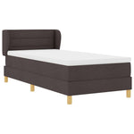 Boxrugós ágy matracmal Sötét Barna 100 x 200 cm szövet 6