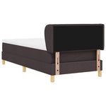 Boxrugós ágy matracmal Sötét Barna 100 x 200 cm szövet 9