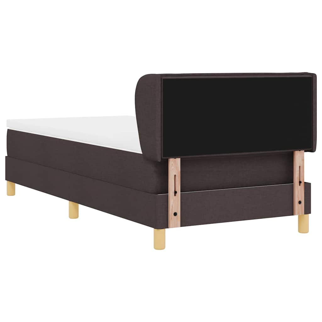 Boxrugós ágy matracmal Sötét Barna 100 x 200 cm szövet 9