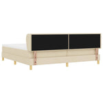 Boxrugós ágy matracmal fejtámlával Krém 200 x 200 cm szövet 9
