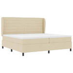 Boxrugós ágy matracmal fejtámlával Krém 200 x 200 cm szövet 5