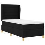 Boxrugós ágy matracmal fejtámlával Fekete 200 x 100 cm szövet 5