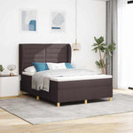 Boxrugós ágy matracmal Sötét Barna 200 x 160 cm szövet