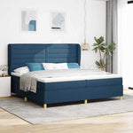Boxspring ágy matraccal Sötétszürke 90x190 cm Szövet Kék szövet