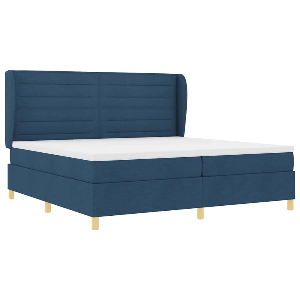 Boxspring ágy matraccal Sötétszürke 90x190 cm Szövet Kék szövet 5