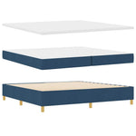 Boxspring ágy matraccal Sötétszürke 90x190 cm Szövet Kék szövet 6