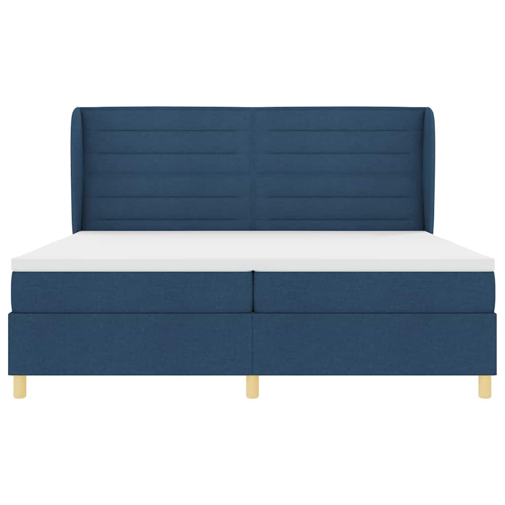 Boxspring ágy matraccal Sötétszürke 90x190 cm Szövet Kék szövet 7