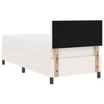 Boxrugós ágy Krém és fehér 80 x 200 cm Bársonyos szövet 9