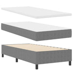 Boxrugós ágy fejtámlával Világosszürke és fehér 90 x 200 cm 5
