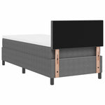 Boxrugós ágy fejtámlával Világosszürke és fehér 90 x 200 cm 9
