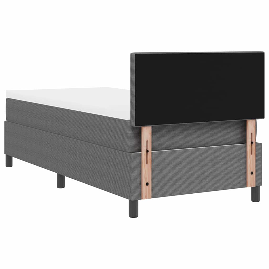 Boxrugós ágy fejtámlával Világosszürke és fehér 90 x 200 cm 9