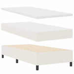 Boxrugós ágy Krém és fehér 90 x 200 cm Bársonyos szövet 5