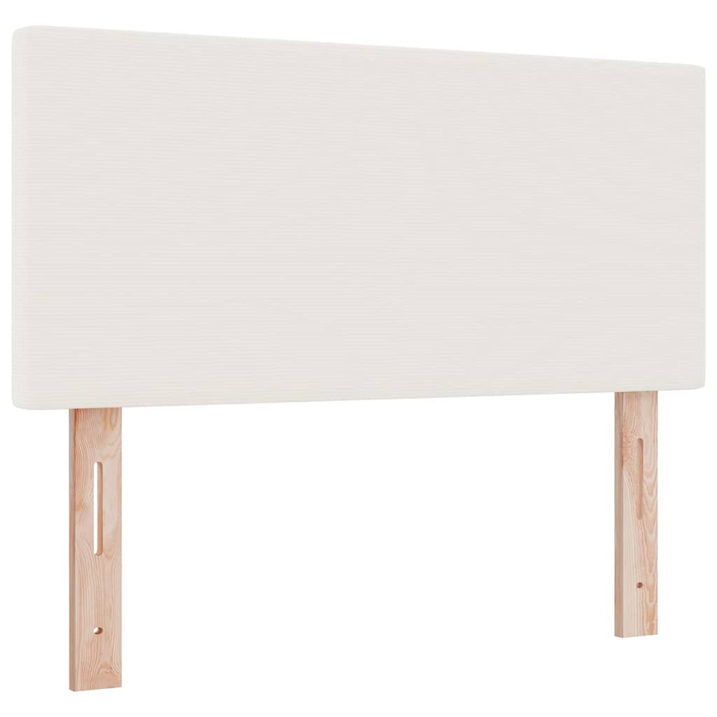 Boxrugós ágy Krém és fehér 90 x 200 cm Bársonyos szövet 6