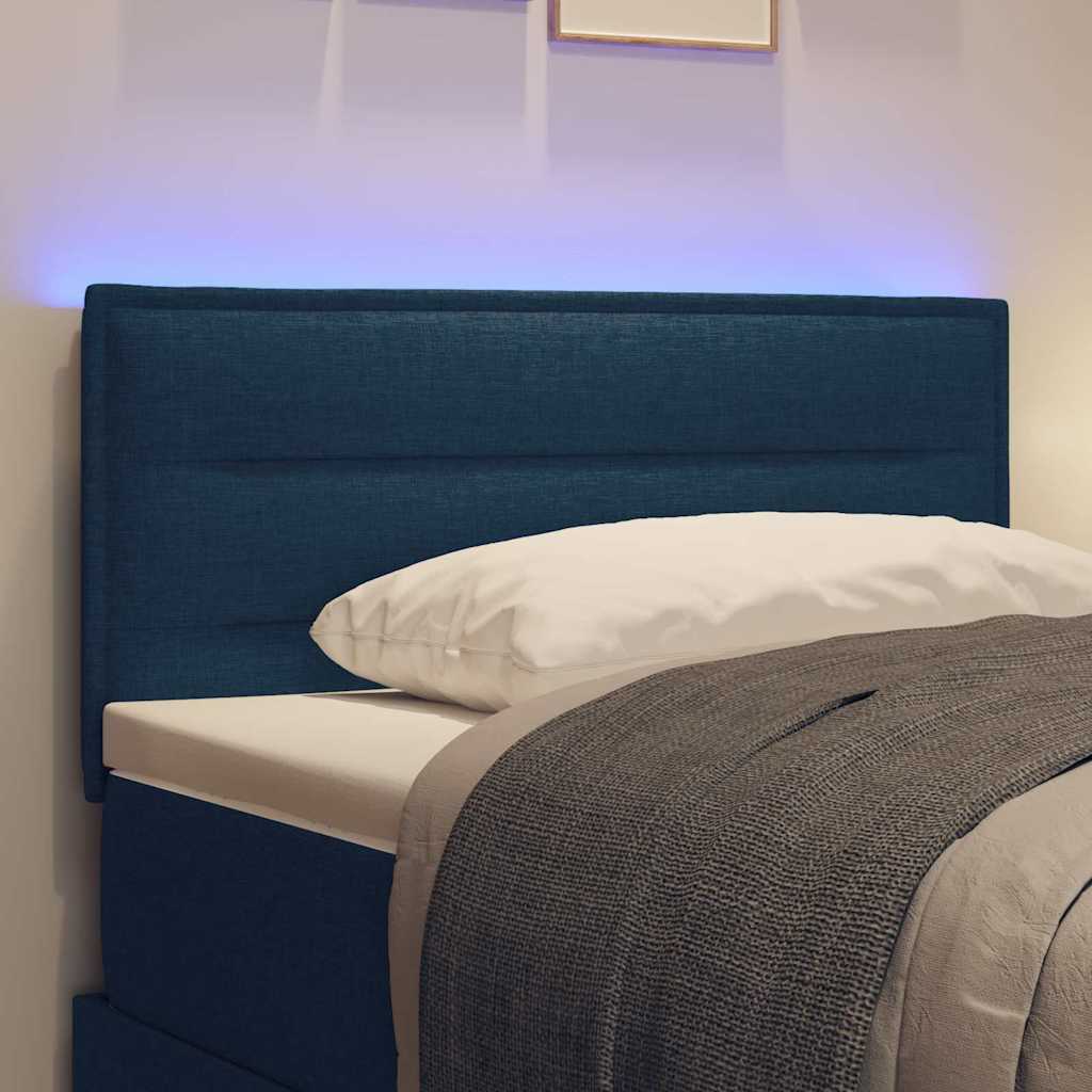 LED ágytámla LED szalagokkal fejtámlával Kék 80 cm szövet 4