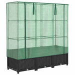 Rattan megjelenésű magaságyás melegháztakaróval 120x40x138 cm 2