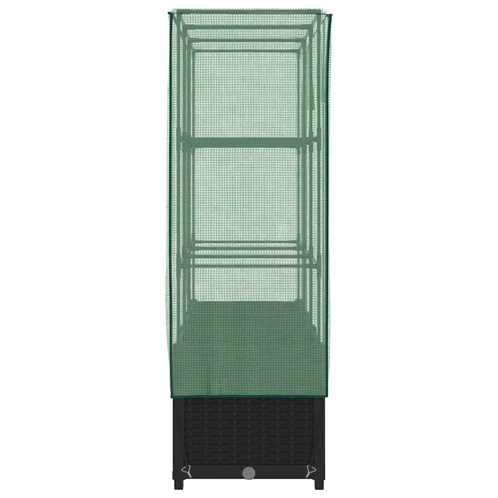 Rattan megjelenésű magaságyás melegháztakaróval 120x40x138 cm 5