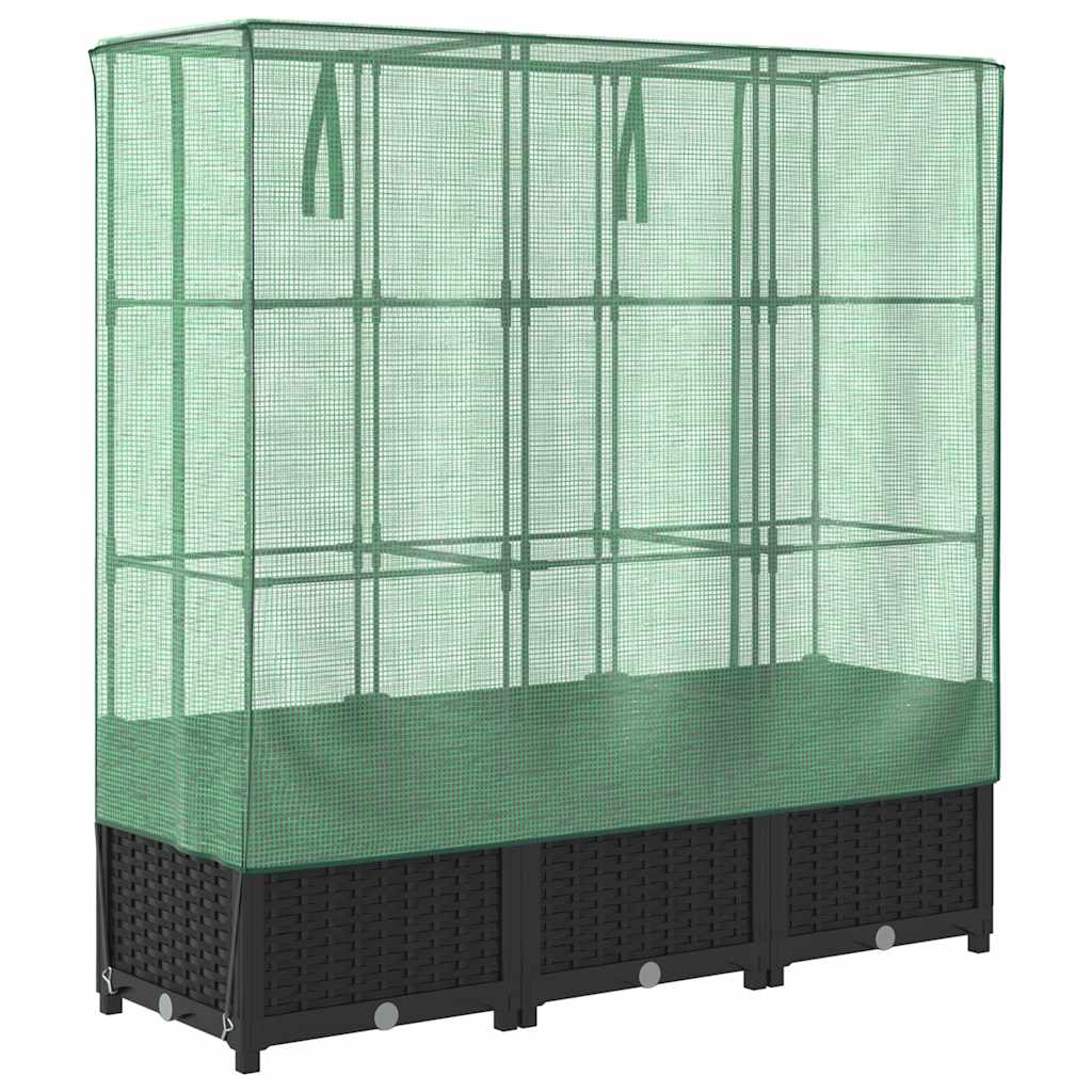 Rattan megjelenésű magaságyás melegháztakaróval 120x40x138 cm 6