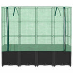 Rattan hatású magaságyás üvegháztakaróval 160 x 40 x 153 cm 4
