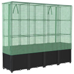 Rattan hatású magaságyás üvegháztakaróval 160 x 40 x 153 cm 6