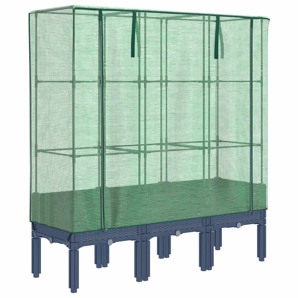 Rattan megjelenésű magaságyás melegháztakaróval 120x40x140 cm 2