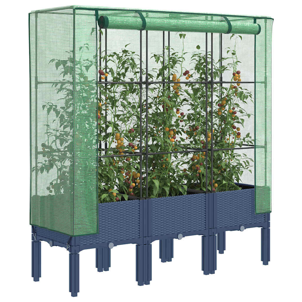 Rattan megjelenésű magaságyás melegháztakaróval 120x40x140 cm