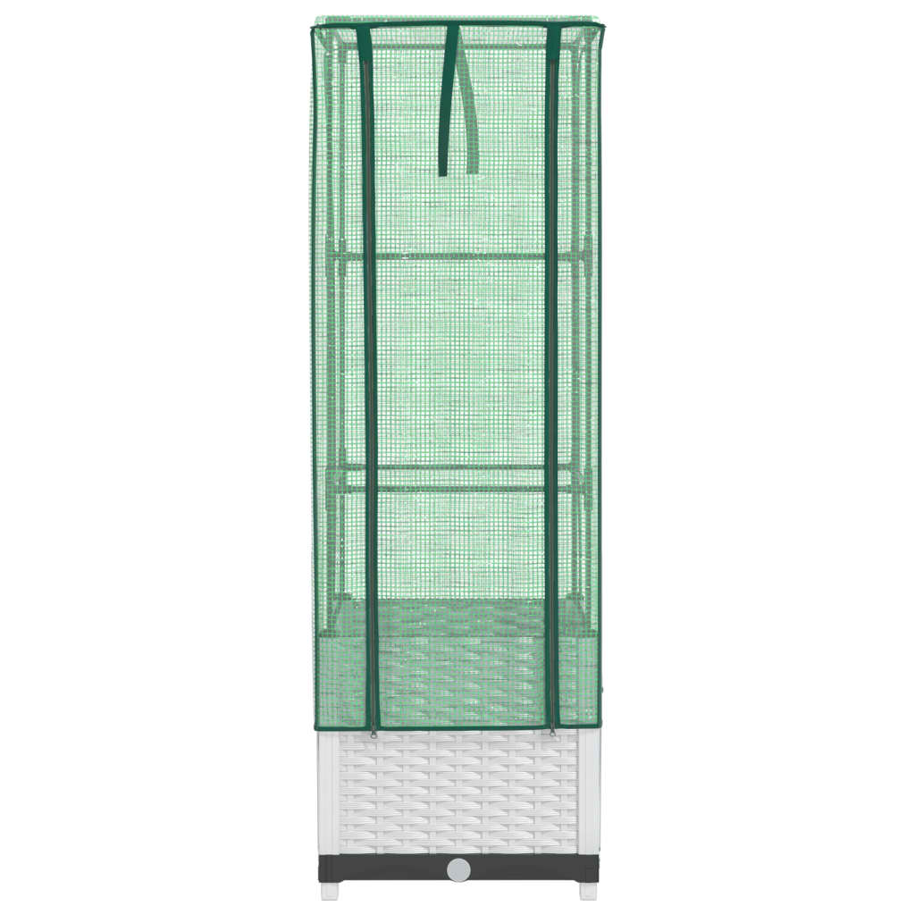 Rattan megjelenésű magaságyás melegháztakaróval 40x40x139 cm 4