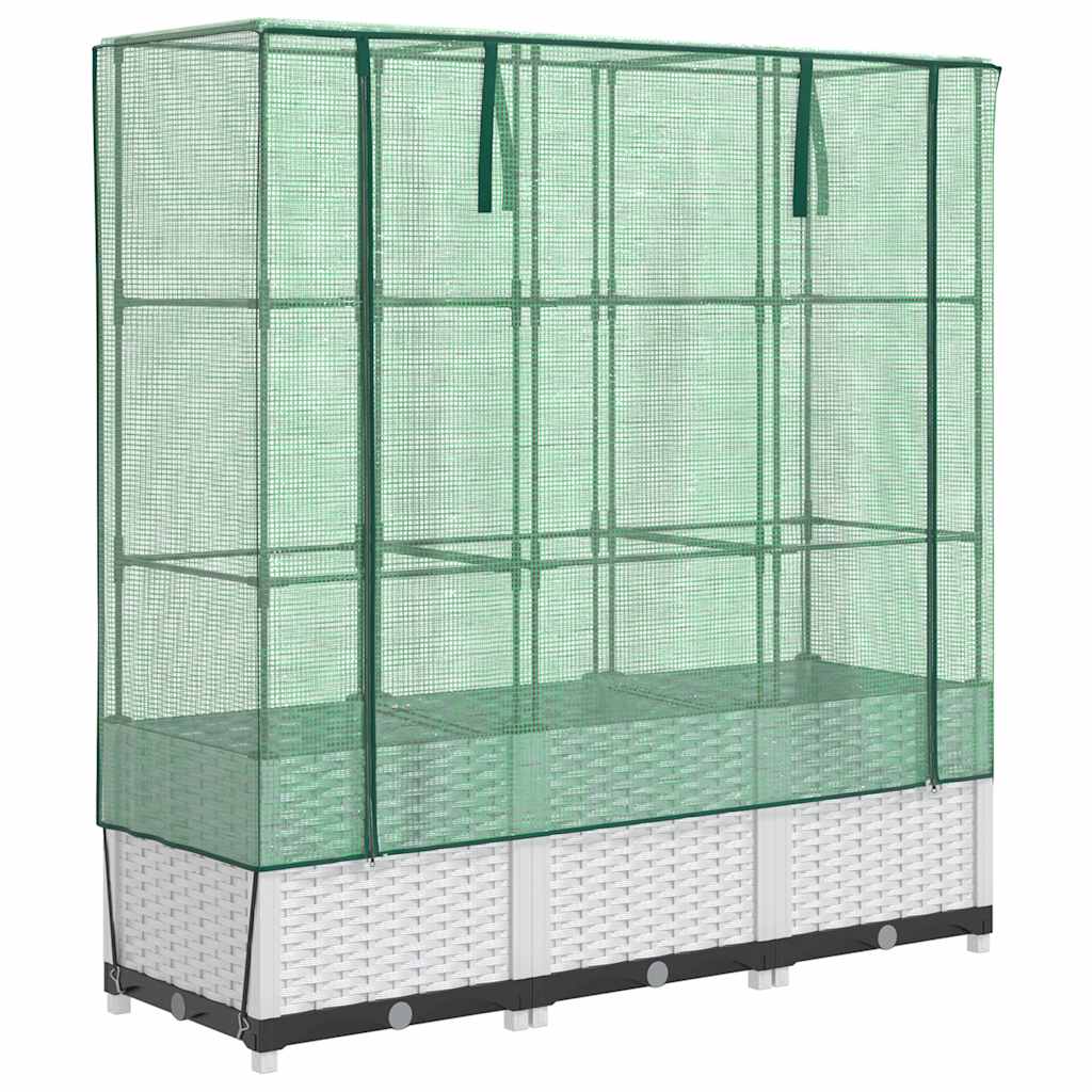 Rattan megjelenésű magaságyás melegháztakaróval 120x40x138 cm 2