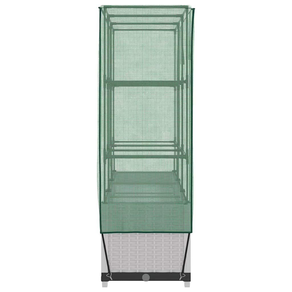 Rattan megjelenésű magaságyás melegháztakaróval 120x40x138 cm 5