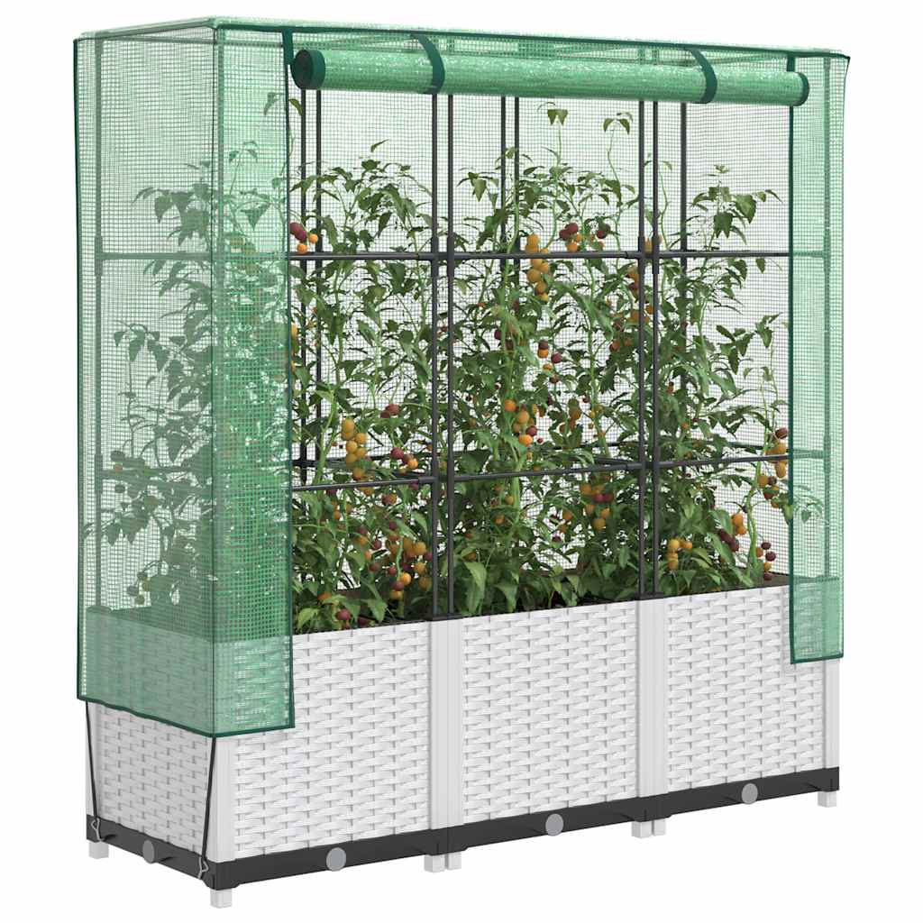 Rattan megjelenésű magaságyás melegháztakaróval 120x40x138 cm