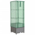 Rattan megjelenésű magaságyás melegháztakaróval 40x40x139 cm 2