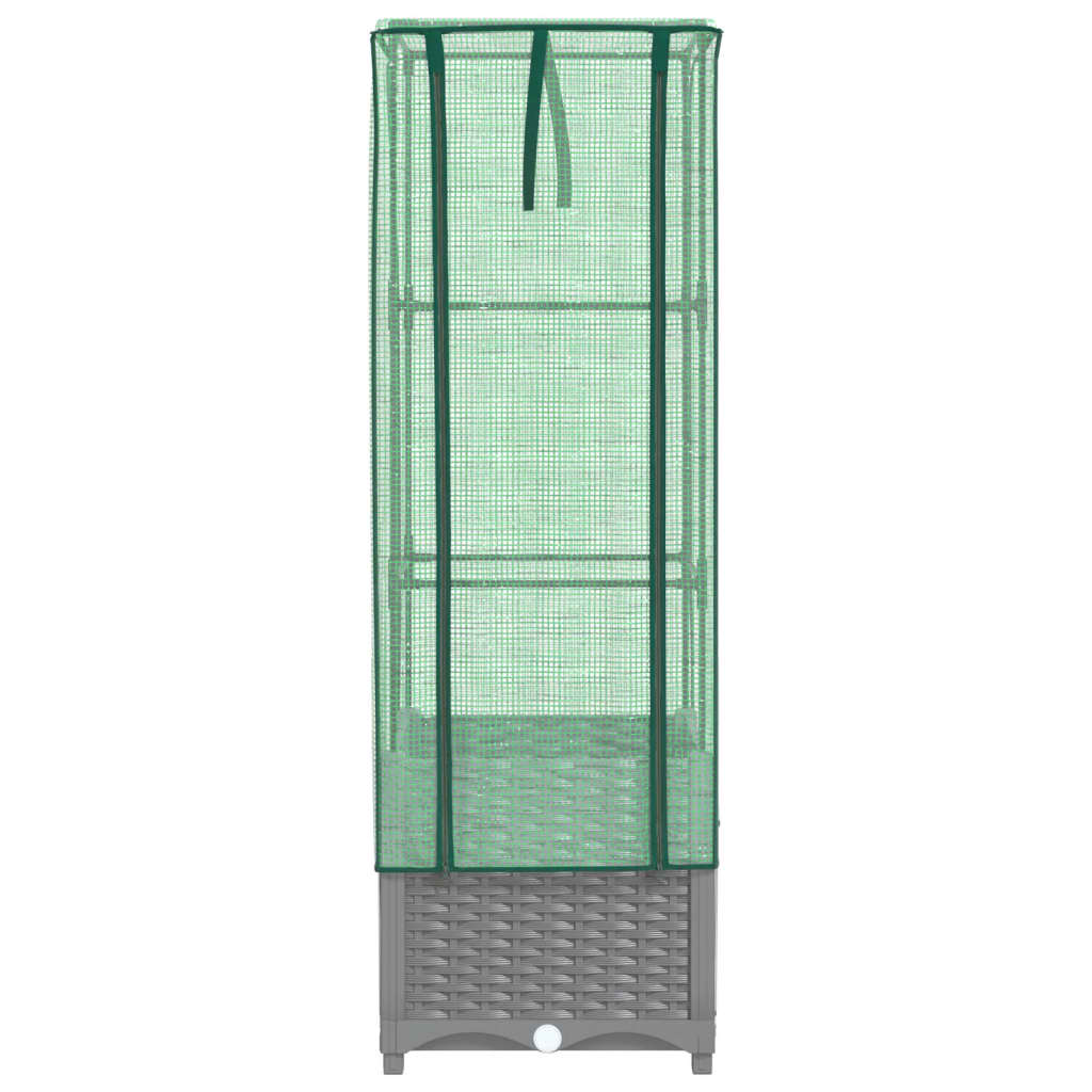 Rattan megjelenésű magaságyás melegháztakaróval 40x40x139 cm 4